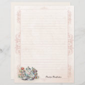  Floral Dainty High Tea Lined briefpapier (Voorkant / Achterkant)