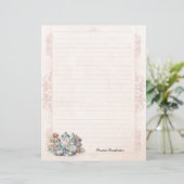  Floral Dainty High Tea Lined briefpapier (Staand voorkant)