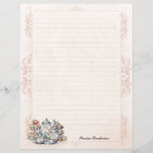 Floral Dainty High Tea Lined briefpapier