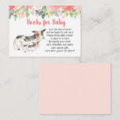 Floral Dairy Koe Baby shower Book Request Cards Informatiekaartje (Voorkant / Achterkant)