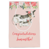 Floral Dairy Koe Elke Gelegenheid Gift Bag Medium Cadeauzakje (Voorkant)