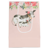 Floral Dairy Koe Elke Gelegenheid Gift Bag Medium Cadeauzakje (Achterkant)