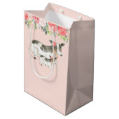 Floral Dairy Koe Elke Gelegenheid Gift Bag Medium Cadeauzakje (Achterkant Gekanteld)