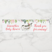 Floral Dairy Koe Girl Boerderij Water Fles Etiket (Enkel label)