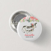 Floral Dairy Koe Name Tag Gepersonaliseerd Button (Voorkant /achterkant)