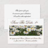 Floral daisies behalve de datumuitnodiging save the date (Voorkant / Achterkant)