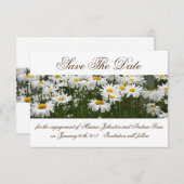 Floral daisies behalve de datumuitnodiging save the date (Voorkant / Achterkant)