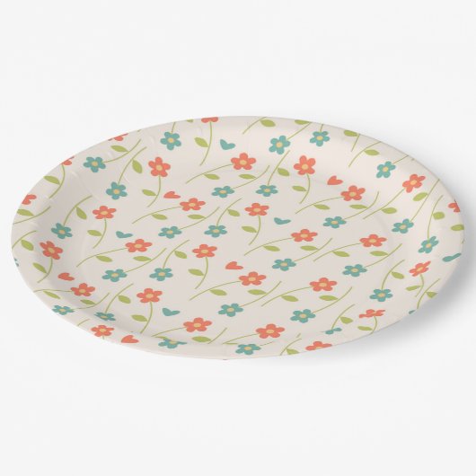 Floral Daisies Papieren Bordje (Gekanteld)