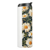 Floral Daisies Patroon Digital Art Design Thermosbeker (Gedraaid links)