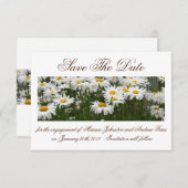 Floral Daisies save The Date Invitation (Voorkant / Achterkant)