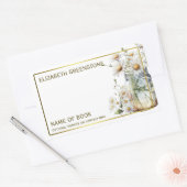 Floral Daisy Auteur Handtekening Boekplaat Rechthoekige Sticker (Envelop)