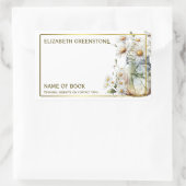 Floral Daisy Auteur Handtekening Boekplaat Rechthoekige Sticker (Tas)