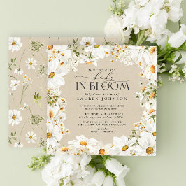 Floral Daisy Baby in Bloom Kraft Papierdouche Kaart
