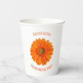 Floral Daisy Bachelorette Party gepersonaliseerd Papieren Bekers (Achterkant)