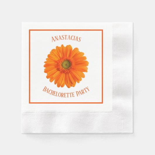 Floral Daisy Bachelorette Party gepersonaliseerd Servet (Voorkant)