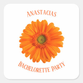 Floral Daisy Bachelorette Party gepersonaliseerd Vierkante Sticker