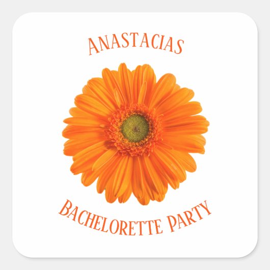 Floral Daisy Bachelorette Party gepersonaliseerd Vierkante Sticker (Voorkant)