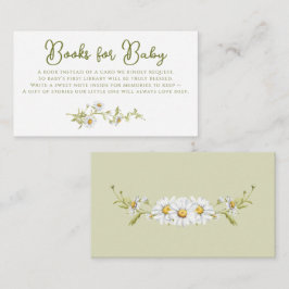 Floral Daisy Botanical Baby Shower Books For Baby Informatiekaartje