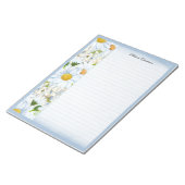 Floral Daisy  Dusty Blue, op maat gesneden Notitieblok (Schuin)