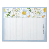 Floral Daisy  Dusty Blue, op maat gesneden Notitieblok (Voorkant)