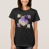Floral Daisy Flower Pattern For Spring Purple Viol T-shirt (Voorkant)