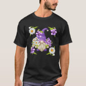 Floral Daisy Flower Pattern For Spring Purple Viol T-shirt (Voorkant)
