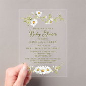 Floral Daisy Garden Botanical Baby Shower Acryl Uitnodigingen (Insitu (Draagbaar))