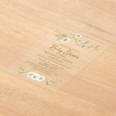 Floral Daisy Garden Botanical Baby Shower Acryl Uitnodigingen (Laagn)