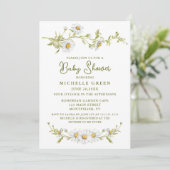 Floral Daisy Garden Botanical Baby Shower Kaart (Staand voorkant)