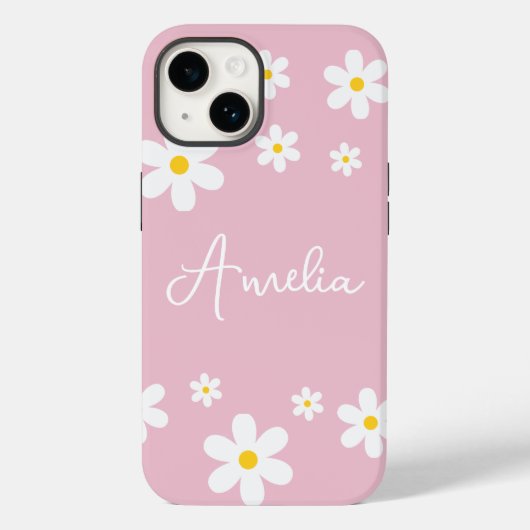 Floral Daisy Gepersonaliseerde iPhone Case (Achterkant)