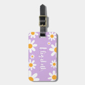 Floral Daisy Kinder Custom School Tas Label Bagagelabel (Voorkant verticaal)