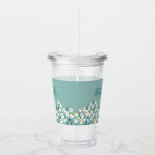 Floral daisy modern gepersonaliseerd schattig blau acryl drinkbeker (Rechts)