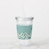Floral daisy modern gepersonaliseerd schattig blau acryl drinkbeker (Links)
