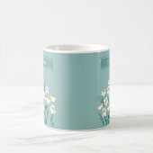 Floral daisy modern gepersonaliseerd schattig blau koffiemok (Center)