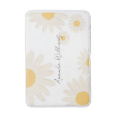 Floral Daisy Modern minimalist White Bath Mat (Voorkant Verticaal)