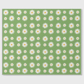 Floral Daisy-patroon op groene kleur Cadeaupapier (Vlak)