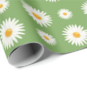 Floral Daisy-patroon op groene kleur Cadeaupapier (Rol Hoek)