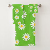 Floral Daisy Pattern Bad Handdoek (Insitu)