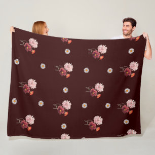 Floral Daisy Pattern Fleece Deken