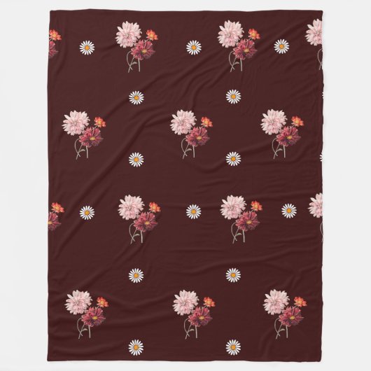 Floral Daisy Pattern Fleece Deken (Voorkant)