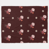 Floral Daisy Pattern Fleece Deken (Voorkant (Horizontaal))