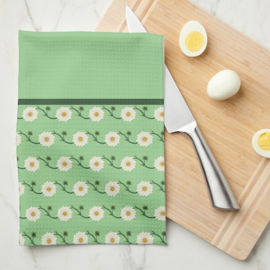 Floral Daisy Pattern Home Decor Theedoek (Quarter Fold)