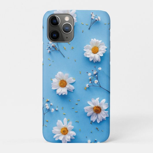 Floral Daisy Pattern - Lichtblauw Case-Mate iPhone Case (Achterkant)