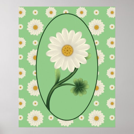 Floral Daisy Pattern Poster (Voorkant)