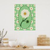 Floral Daisy Pattern Poster (Keuken)