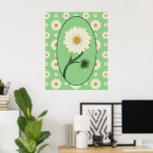 Floral Daisy Pattern Poster (Thuiskantoor)