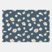 Floral Daisy Patterns Trio Decoupage Gift Inpakpapier Vel (Voorkant 3)