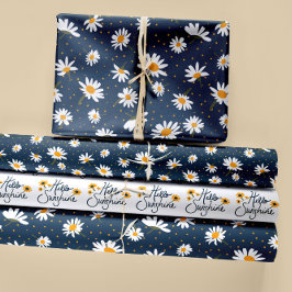 Floral Daisy Patterns Trio Decoupage Gift Inpakpapier Vel