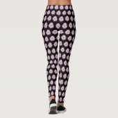 Floral Daisy Pink Blue Design Illustration Pattern Leggings (Achterkant)