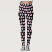 Floral Daisy Pink Blue Design Illustration Pattern Leggings (Voorkant)